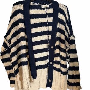 Striped Navy and Cream Beach sweater